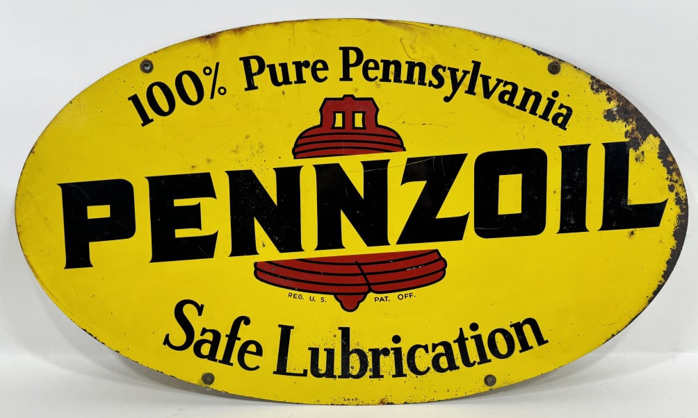 Vintage DST Pennzoil Motor Oil Lubrication Sign (1 of 14)