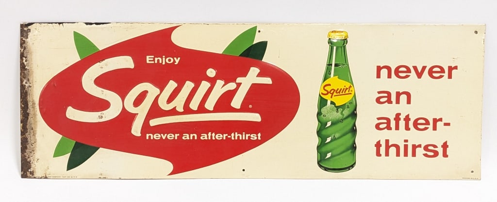 1965 SST Enjoy Squirt Embossed Advertising Sign (1 of 7)