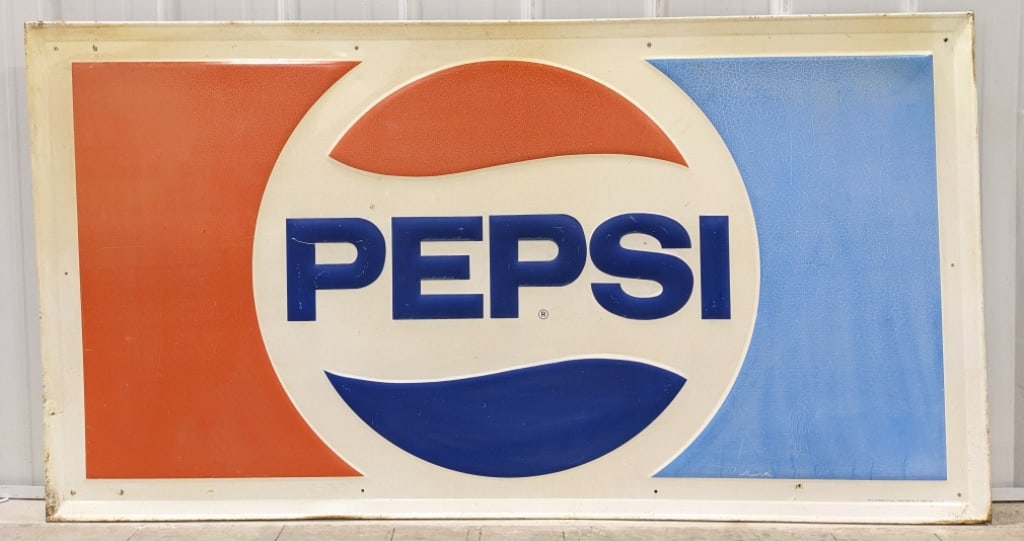 Vintage SST Embossed Pepsi Advertising Sign (1 of 9)
