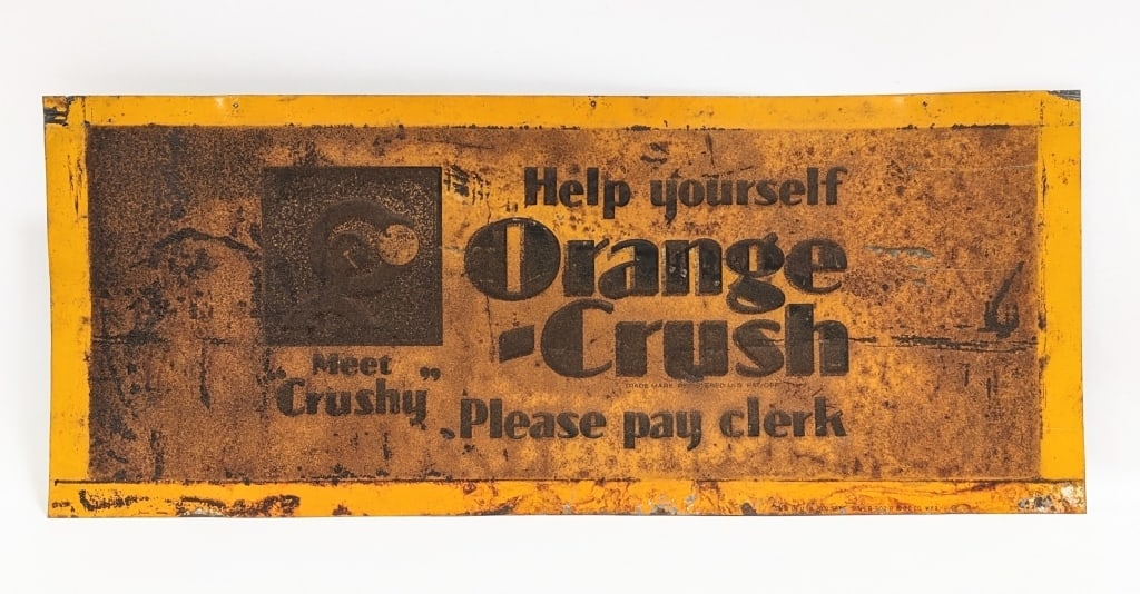 Vintage SST Orange Crush Embossed Advertising Sign (1 of 11)