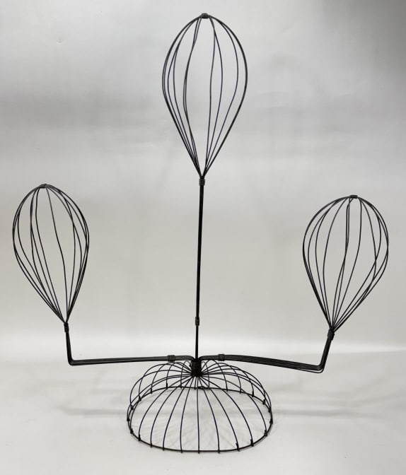 Vintage Mercantile Metal Wire 3-Hat Store Display (1 of 11)