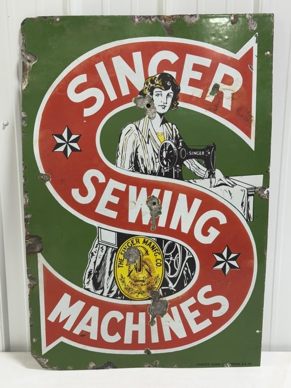 Vintage SSP Singer Sewing Machines Sign (1 of 11)
