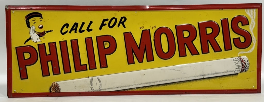 Vintage SST Phillip Morris Cigarette Embossed Sign (1 of 8)