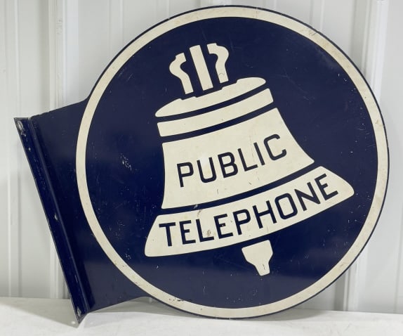 Vintage DST Public Telephone Flange Sign (1 of 9)