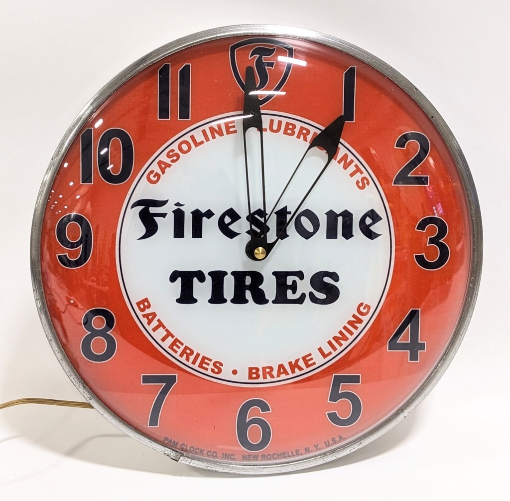 Restored Pam Firestone Tires Lighted Clock (1 of 10)