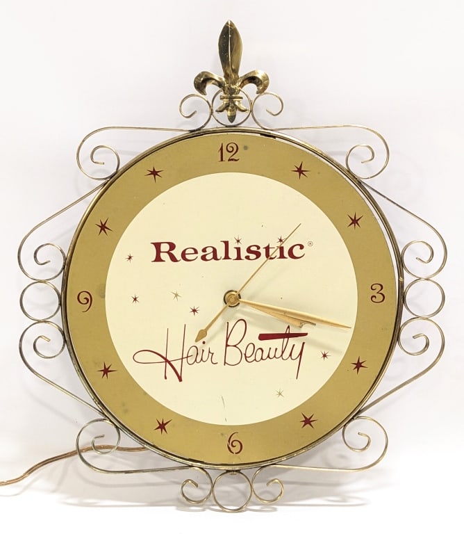 Vintage Realistic Hair Beauty Advertising Clock (1 of 9)