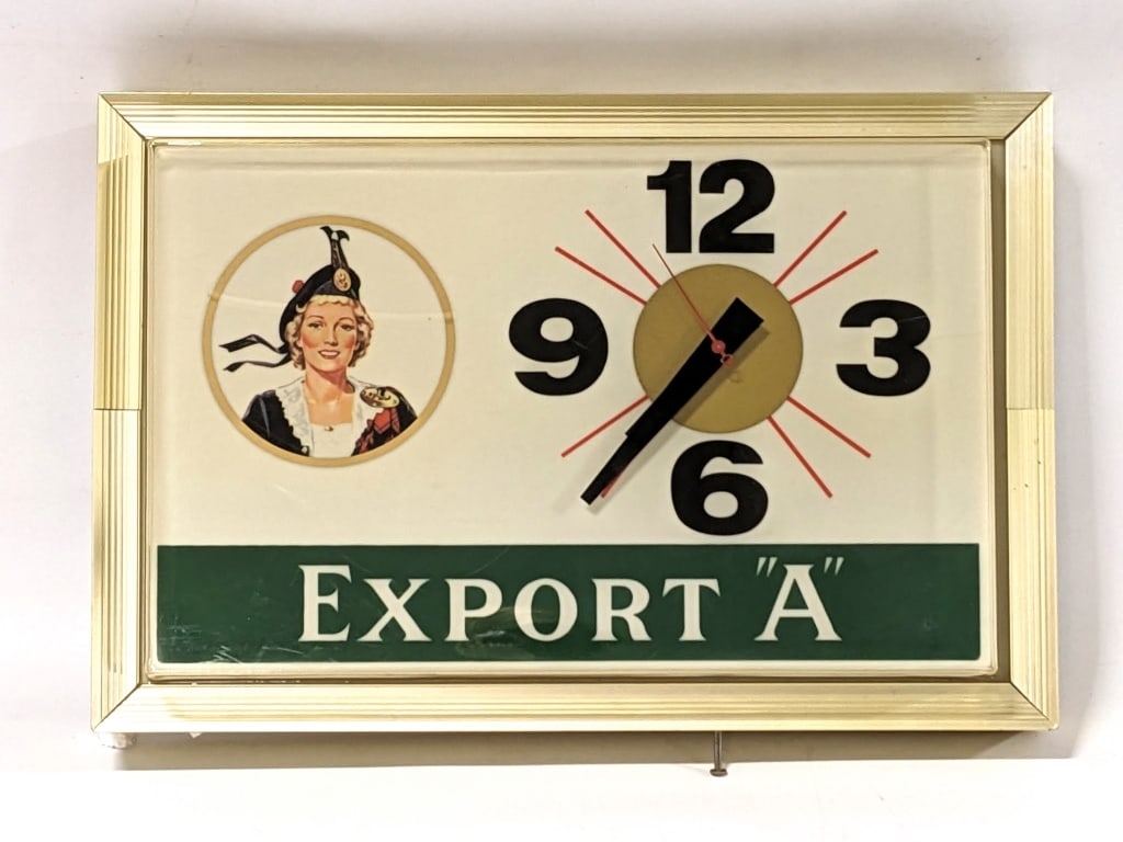 VTG Export "A"Cigarettes Lighted Advertising Clock (1 of 7)