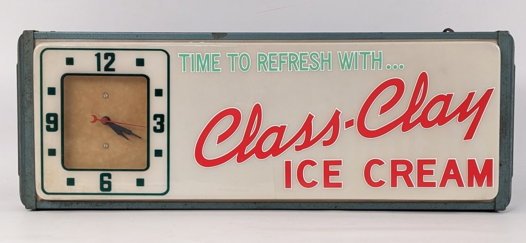 Vintage Class-Clay Ice Cream Lighted Clock (1 of 9)