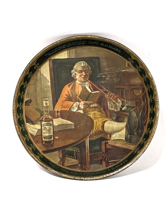 Pre-Prohibition G.O. Blake Whisky Advertising Tray (1 of 6)