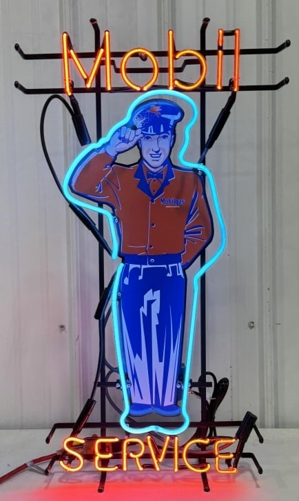 Custom Mobil Gas Station Attendant Neon Sign (1 of 5)