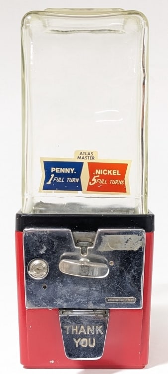 1950's Atlas Master 1 & 5 Cent Gumball Machine (1 of 5)