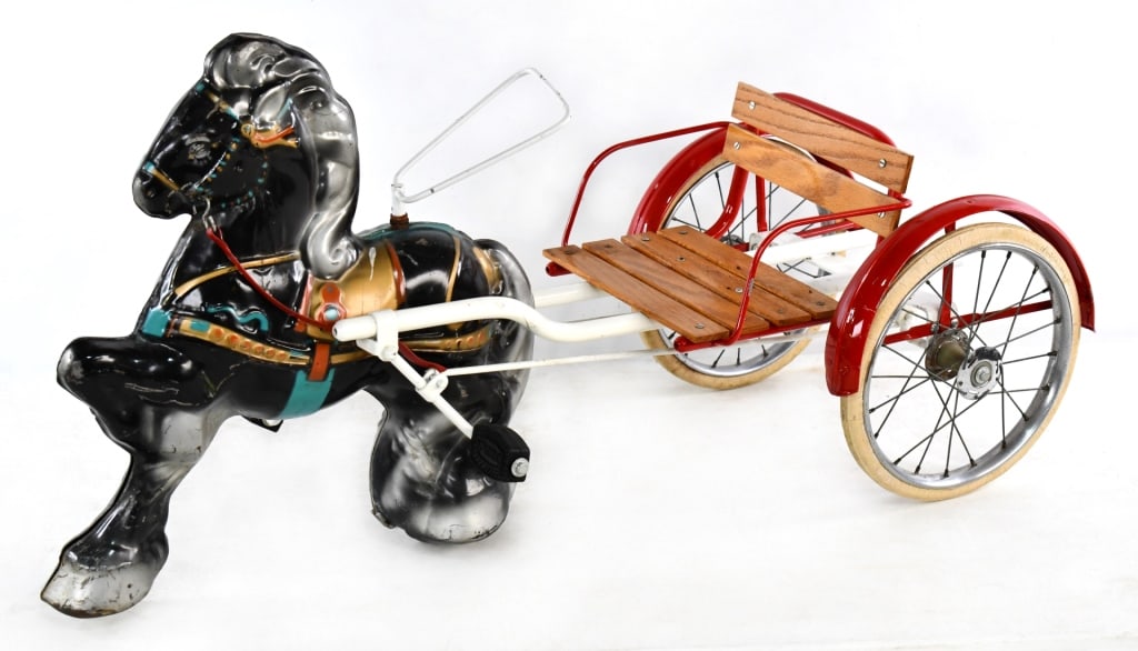 MOBO Black Pedal Horse With Sulky Cart (1 of 9)