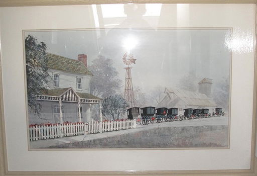 1156 Steve Polomchak Watercolor Of Amish Buggies Image Jan 12 2013 Kraft Auction Service In In