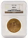 1927 U.S. $20 St. Gaudens Gold Coin NGC MS 65