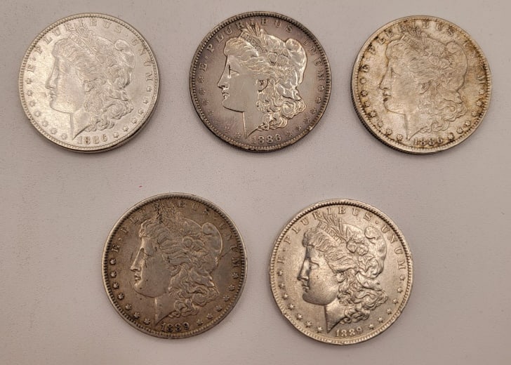 (5) Mixed Date U.S. Morgan Silver Dollars (1 of 11)