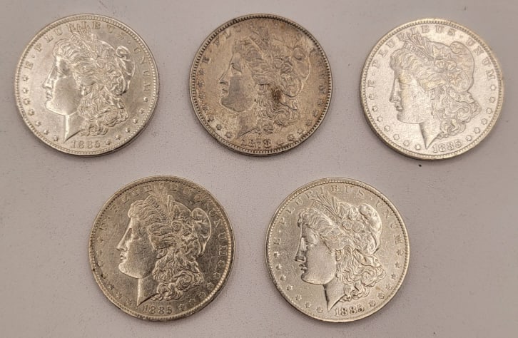 (5) Mixed Date U.S. Morgan Silver Dollars (1 of 11)