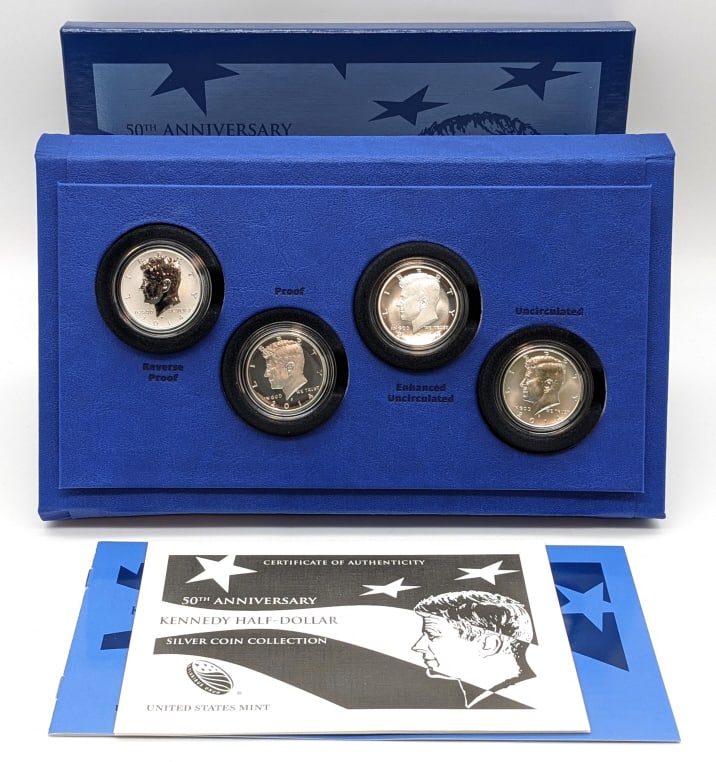 50th Anniv. Kennedy Half Dollar Silver Coin Set (1 of 6)