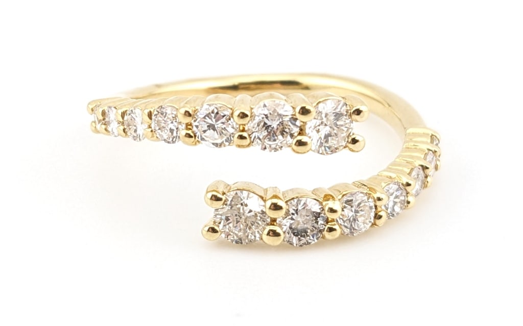 14K Yellow Gold 0.97ctw Diamond Bypass Ring (1 of 7)