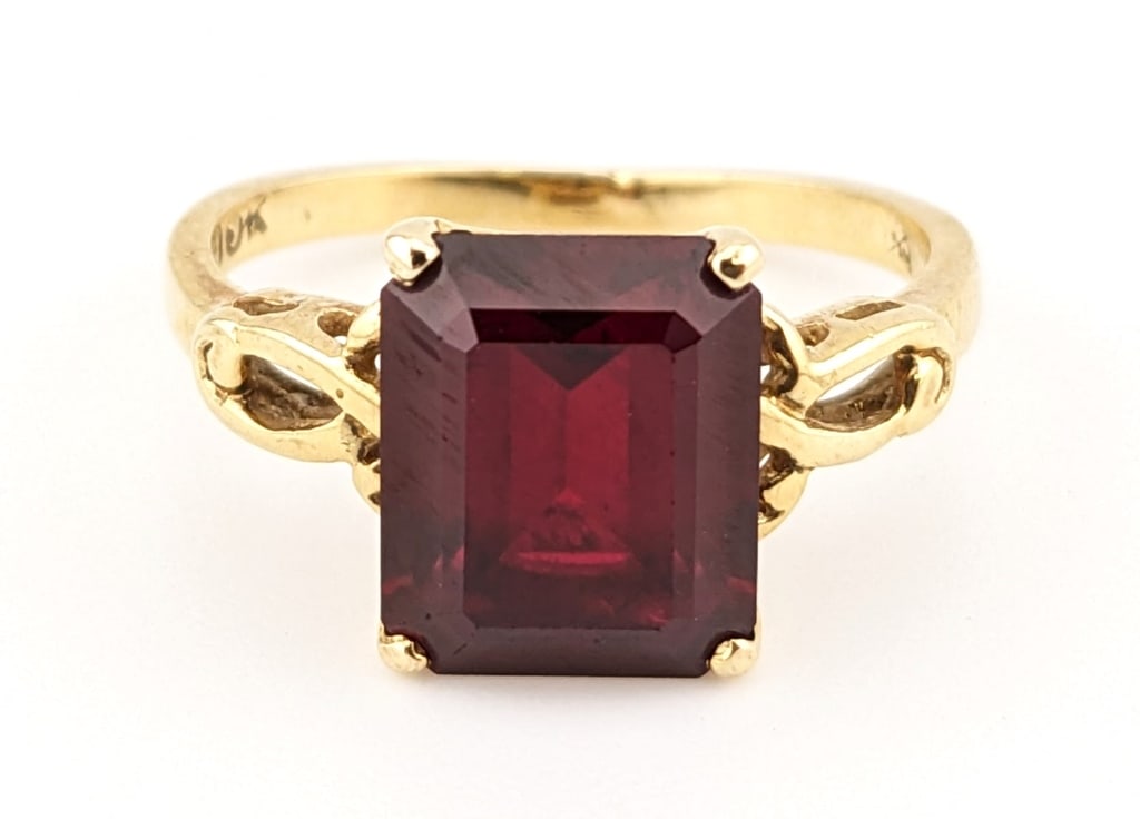 10K Yellow Gold Ruby Solitaire Ring (1 of 6)