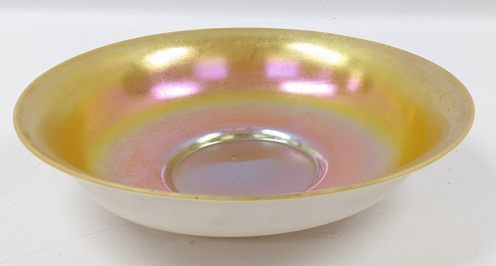 Antique Steuben Gold Aurene Lined Calcite Bowl (1 of 10)