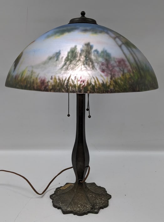 Reverse Painted Glass Shade Duck Lamp (1 of 14)