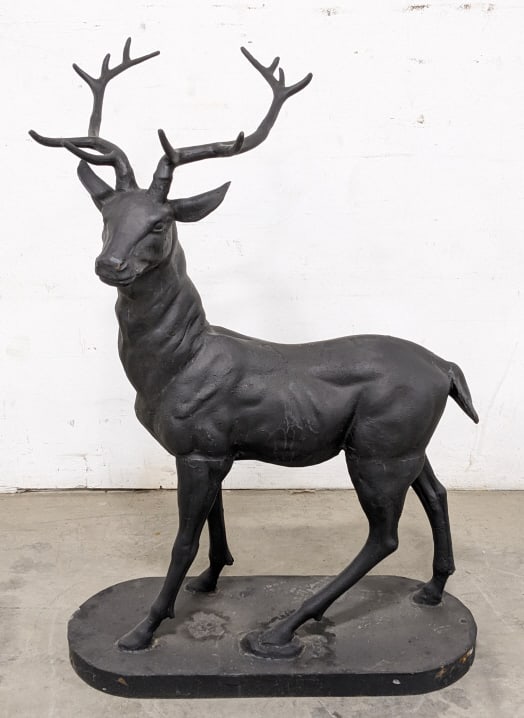 Large Cast Iron Standing Deer Statue (1 of 10)