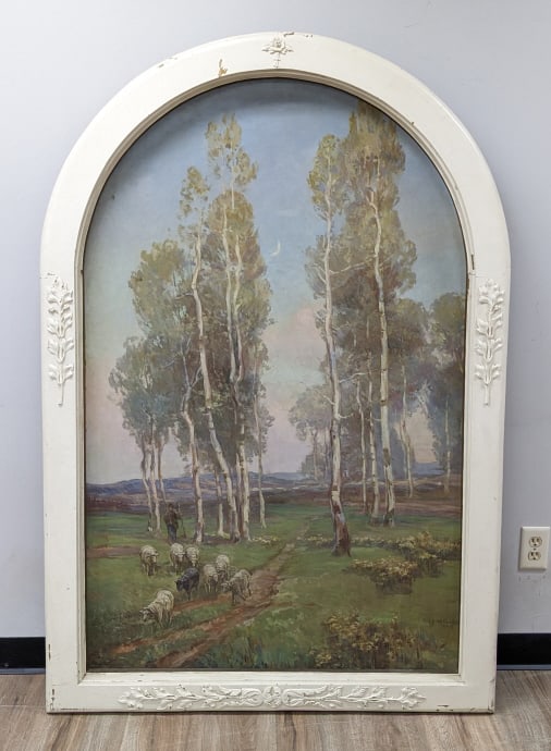 Robert W. Grafton Shepherd With Sheep Oil On Board (1 of 7)