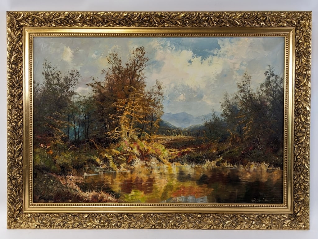 Hans Dienst Fall Landscape Oil On Canvas Painting (1 of 6)