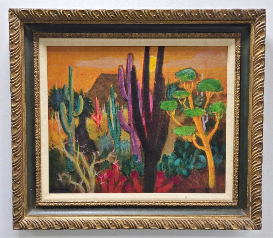 Gustav Likan Desert Landscape Oil On Canvas (1 of 4)