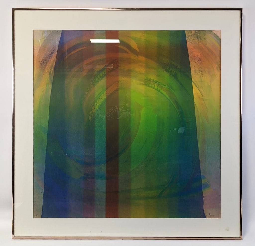 Framed & Signed Stanley Migas Abstract Monoprint (1 of 5)