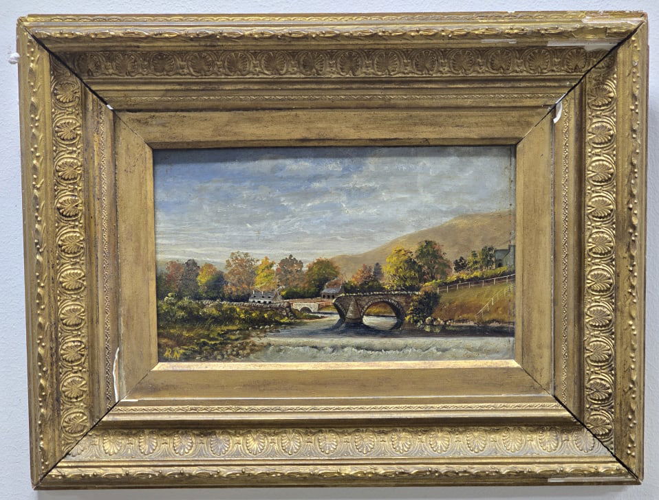 Antique Signed European Landscape Oil On Board (1 of 4)