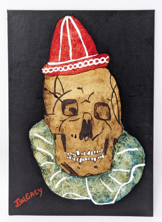 John Wayne Gacy "Skull Clown" Oil On Panel (1 of 5)