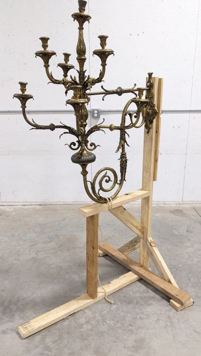 Antique French Brass Ormolu Six-Arm Gas Sconce (1 of 7)