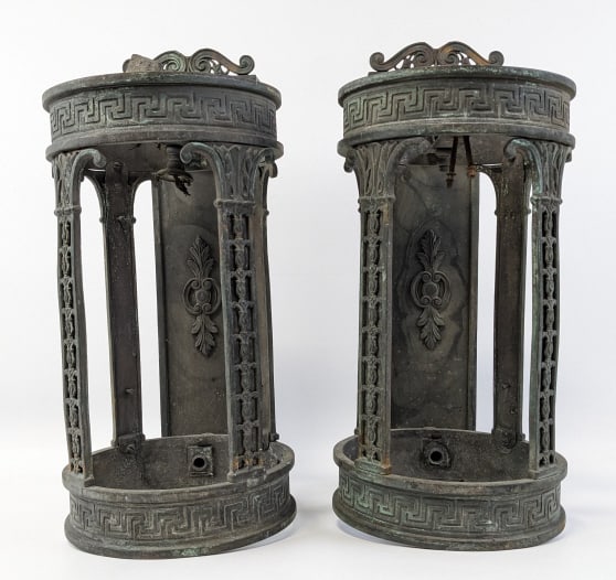 Pair Of Antique Bronze Exterior Light Fixtures (1 of 13)