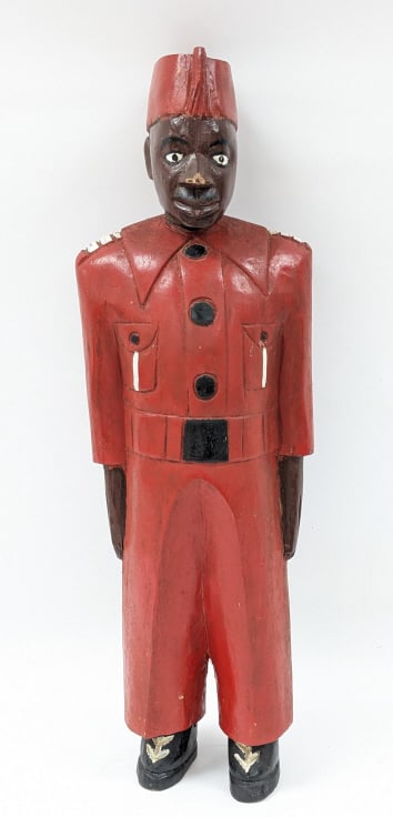 Large Hand Carved Painted African Colonial Soldier (1 of 14)