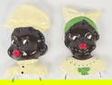 (2) Black American Chalkware Plaques With Hooks