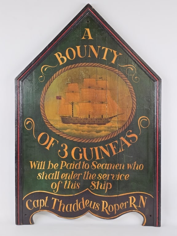 Vintage Hand-Painted Royal Navy Recruitment Sign (1 of 3)