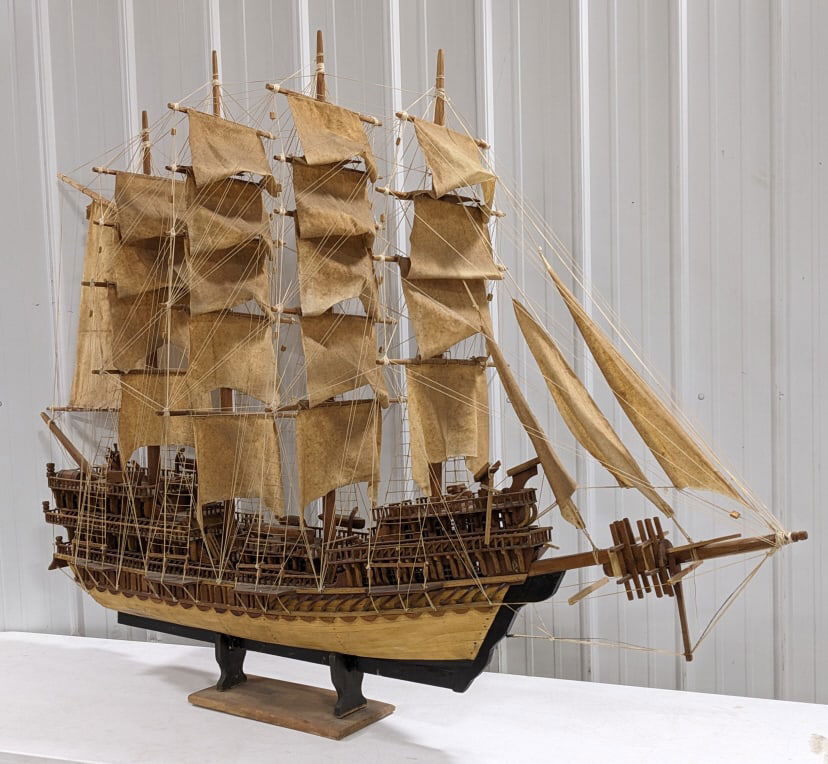 Prisoner Made Spanish Galleon Ship Model (1 of 17)