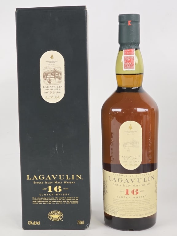 Lagavulin 16 Year Single Malt Scotch Whisky 750ml: Unopened in the original box.