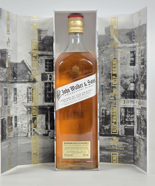 John Walker & Sons 200th Blended Scotch Whisky: Unopened 200th Anniversary Celebratory Blend 750ml bottle in the original box.