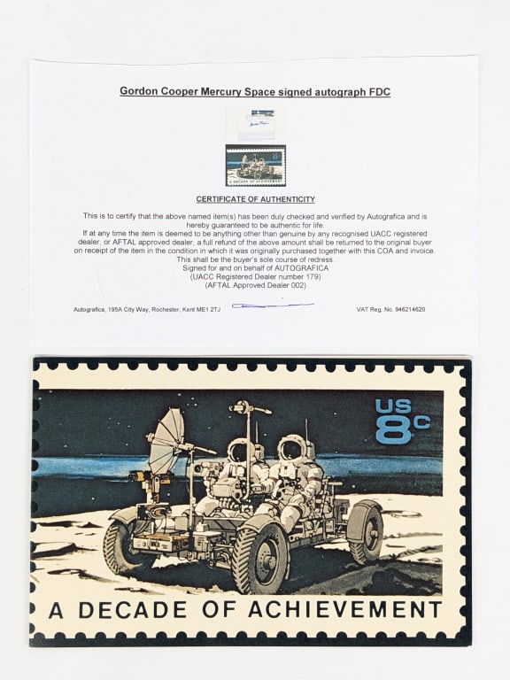 Astronaut Gordon Cooper Signed First Day Cover (1 of 6)