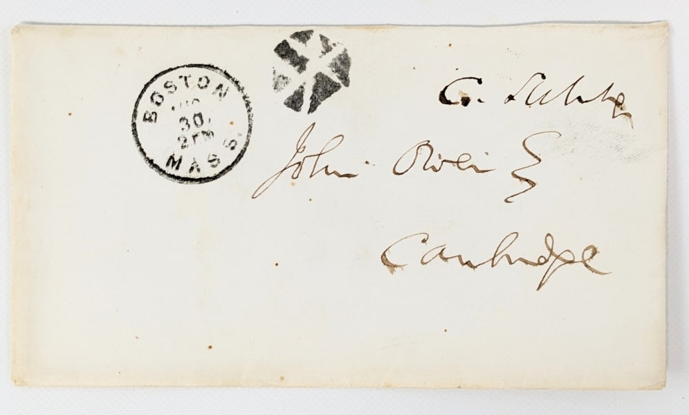 Aboltionist & Senator C. Sumner Free Frank Cover: Aboltionist & Senator Charles Sumner Free Frank Signed Cover. Sumner was accused of setting the stage for the Civil War with his anti-slavery speeches, he was a friend of Abraham Lincoln. The cover me