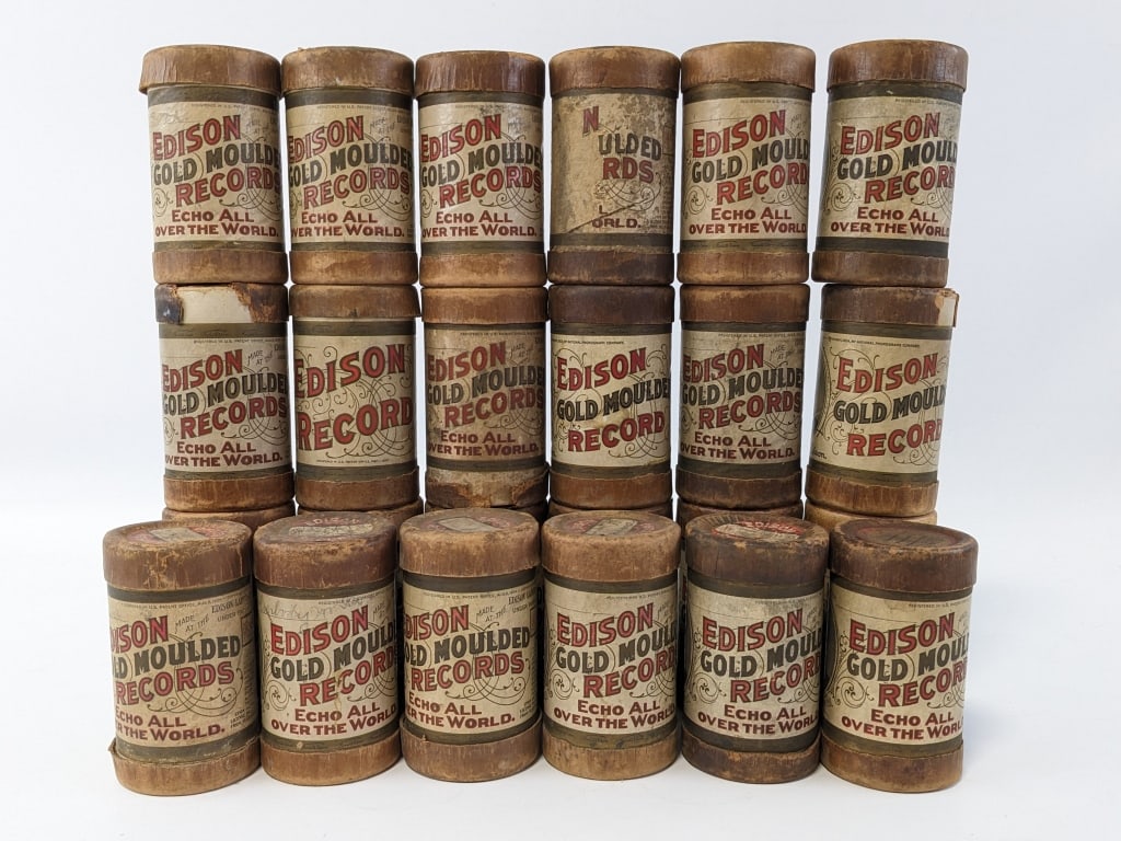 Lot Of 24 Edison Gold Moulded Cylinder Records (1 of 14)
