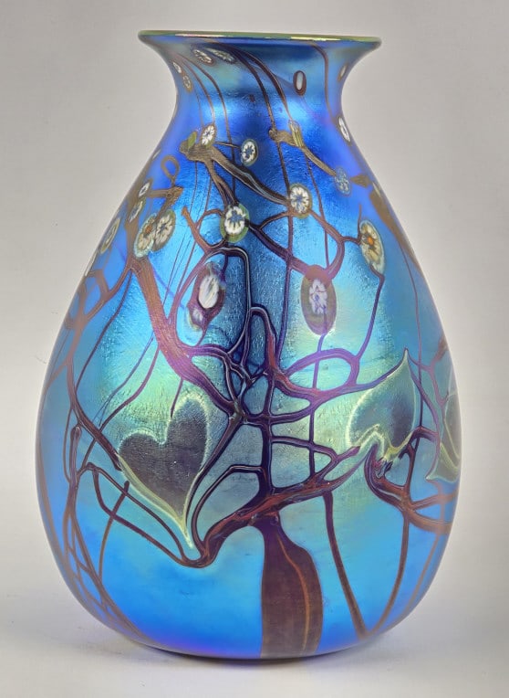 Carl Radke Murrini Iridescent Art Glass Vase (1 of 3)