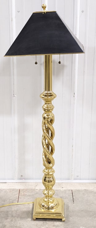 Brass Triple Helix Twist Floor Lamp (1 of 7)