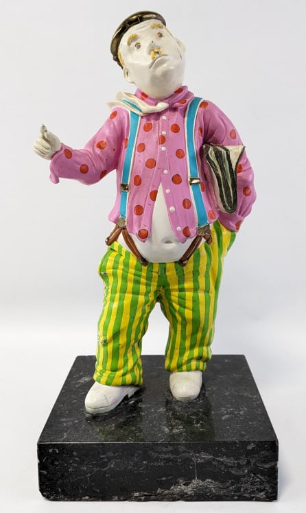 Hiro Yamagata "Dreamer" Bronze Sculpture: 1988 Limited Edition painted bronze sculpture by listed California / Japan artist Hiro Yagamata.The bronze is titled "Dreamer" and is number 102 in an edition of 275 by MLLE. Marked on the back of the