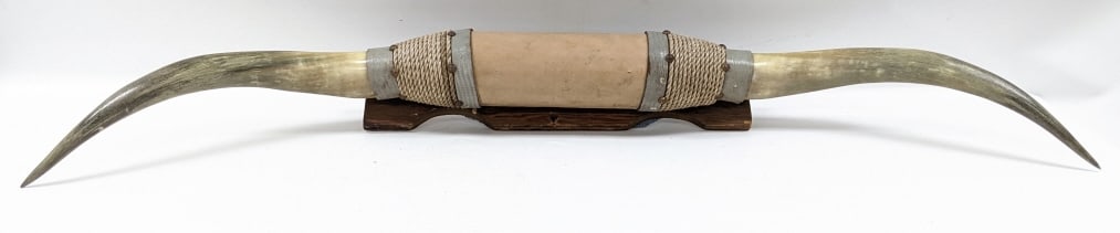 Steer Horn With Leather & Rope Mount (1 of 12)