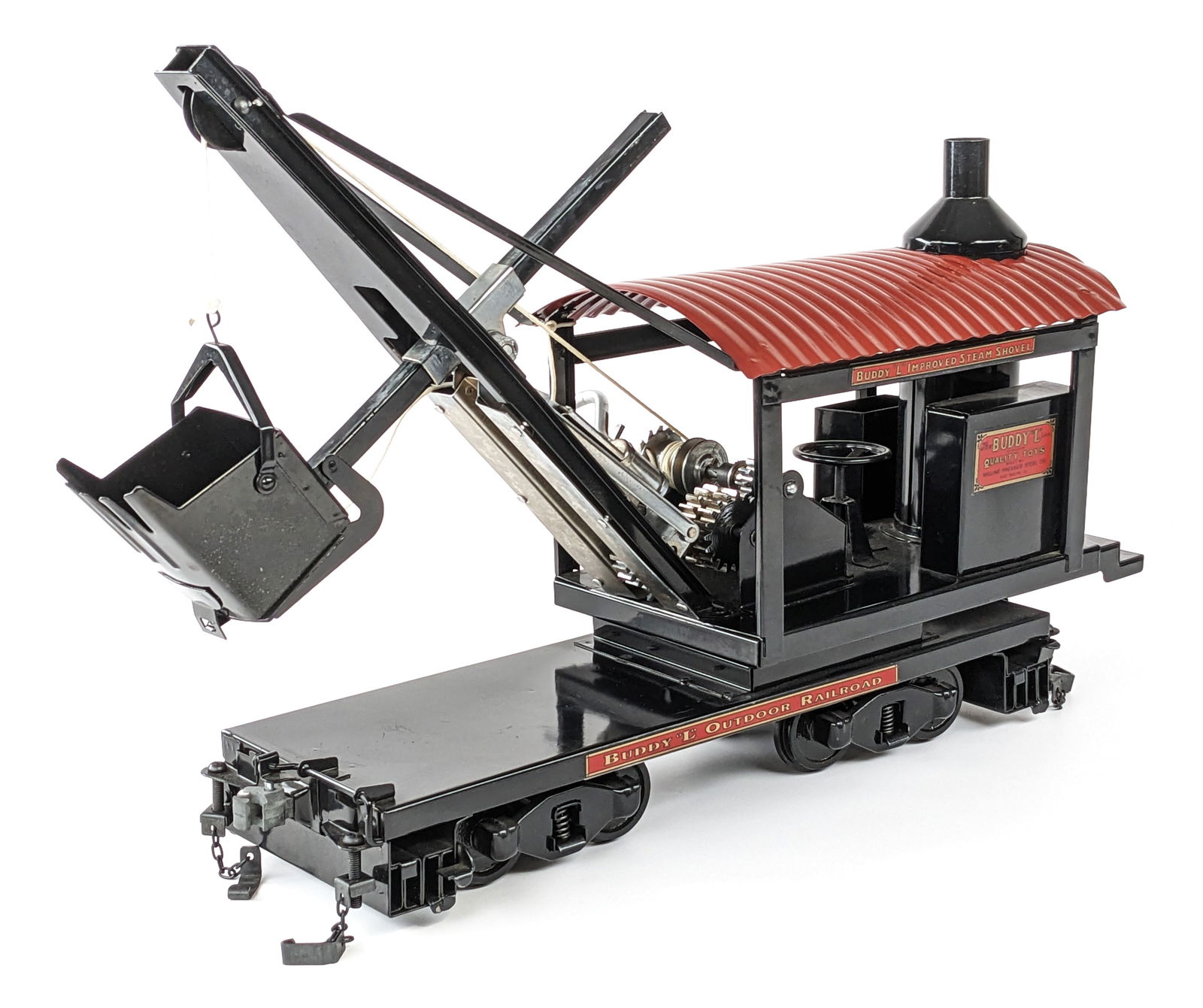 T-Reproduction Buddy L Outdoor Railroad Improved Steam Shovel Train Car (1 of 11)