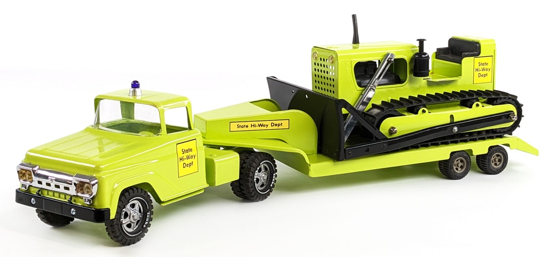 Custom Tonka State Hi-Way Dept. Lowboy w/ Bulldozer (1 of 15)