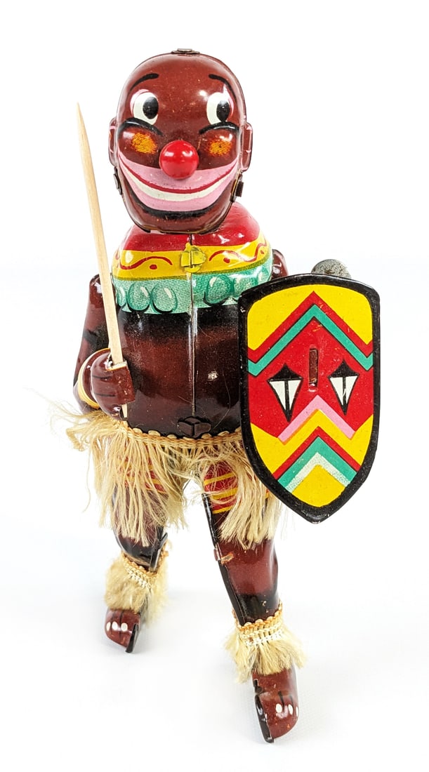 1950's Tin Windup Pango Pango African Dancer By Tps